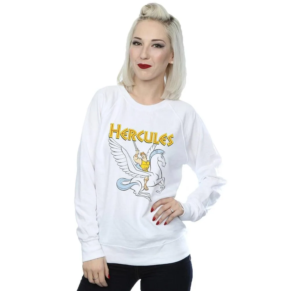 Women's Hercules With Pegasus Sweatshirt in White Size: 2XL - White - Size: 2XL - Disney - FashionsVida
