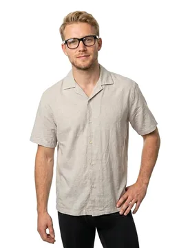 Camicia A Maniche Corte Breeze Linen Plus Size String 4XL - Jack & jones - FashionsVida