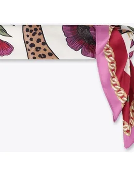 Pañuelo tigres y flores 55x55cm - Lola Casademunt - FashionsVida