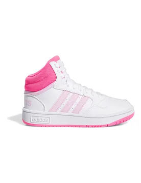 Sneakers bianca e rosa con lacci Hoops 3.0 mid K 39⅓ - Adidas - FashionsVida