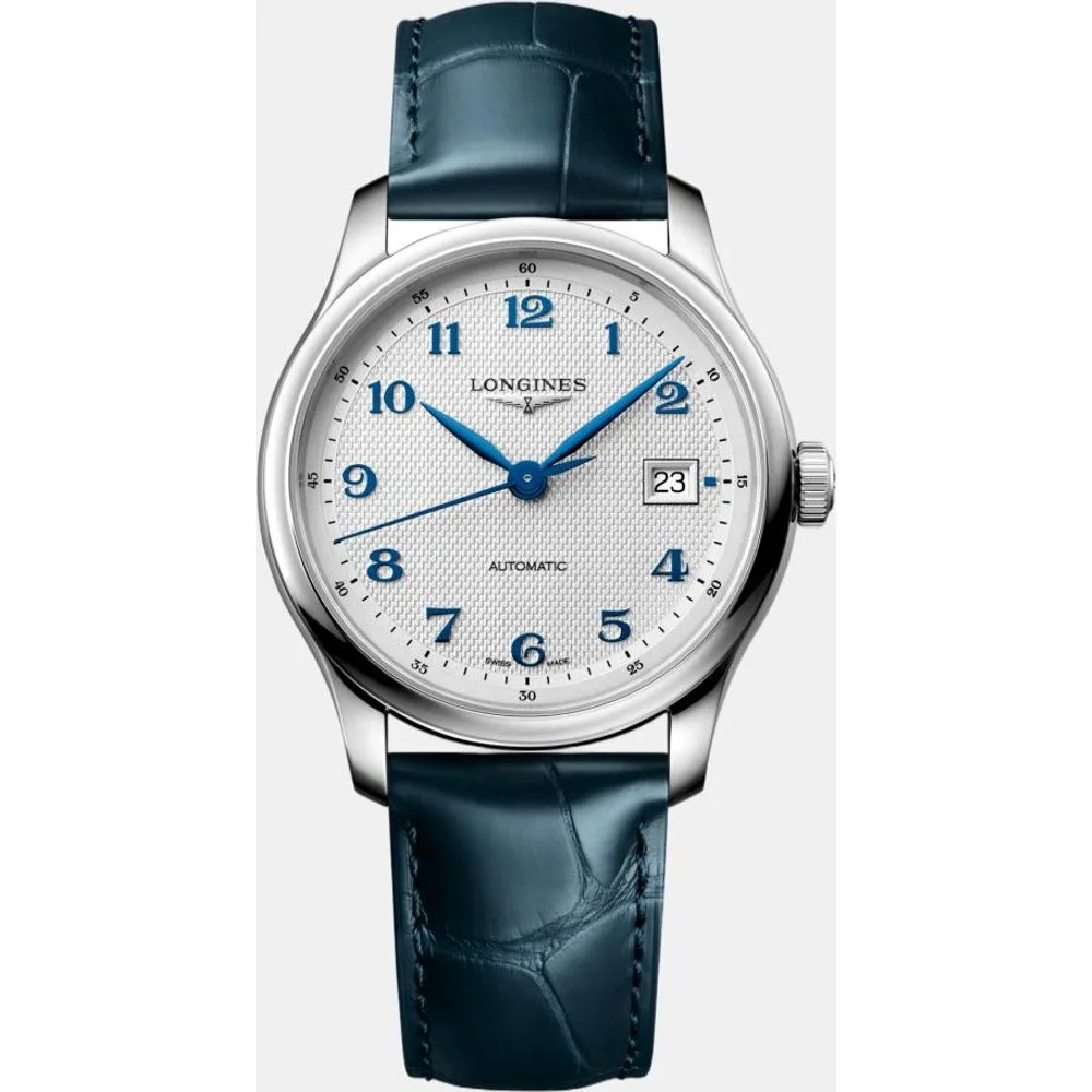 Reloj de hombre Master L29494732 automático de piel azul - Longines - FashionsVida