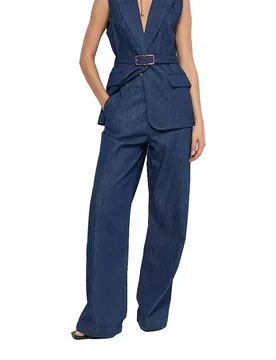 Pantalon Chino 21011644 Wide Leg Dark Wash 29 - Salsa Jeans - FashionsVida