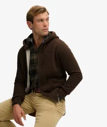 Superdry Herren Essential Logo Zip-hoodie mit Angerauter Innenseite Brown - Größe: XL