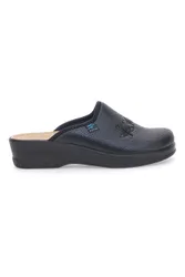 Pantofole nere con ricamo floreale e plantare forato 90630Q512B 39