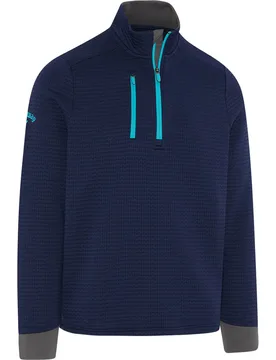 Layer Midweight Textured Fleece 1/4-Zip, navy/blau s - Callaway - FashionsVida