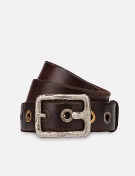 Cintura Uomo Cintura Giacobbe in cuoio testa di moro - Fabrizio Mancini - FashionsVida