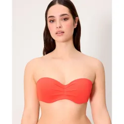 Tops de bikini bandeau micropiqué en copa c