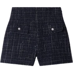 Short de mujer de talle alto de tweed de fantasía