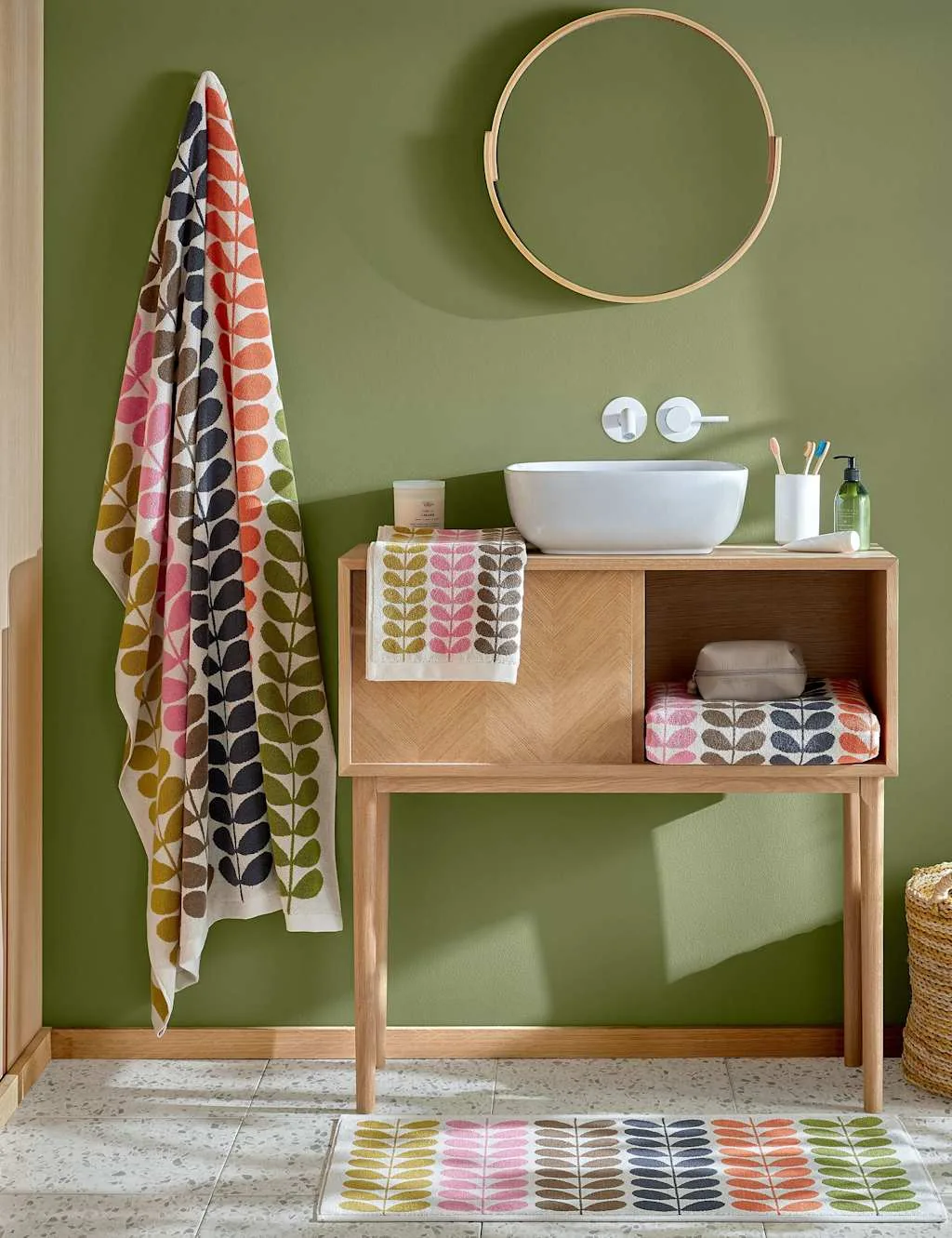 Pure Cotton Multi Stem Towel Multi - Orla Kiely - FashionsVida