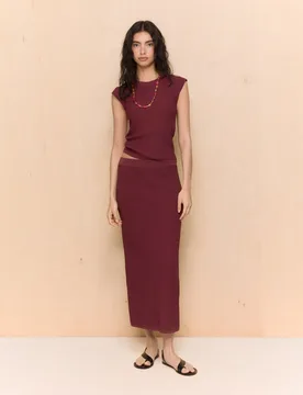 Falda de tricot con estructura de punto - Easy Wear - FashionsVida