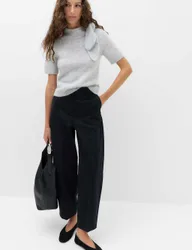 Cotton Rich Crease Front Barrel Leg Chinos Navy female