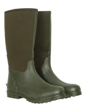 Mens Neoprene Mucker Long Boots Casual Waterproof Wellies Khaki Textile - Size Uk 6 - Mountain Warehouse - FashionsVida