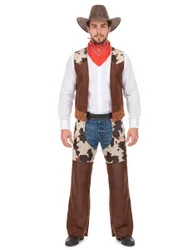 Cowboy-Herrenkostüm Wilder Westen braun-beige