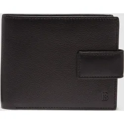 Cartera de hombre de piel en con monedero y broche