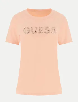 Guess T-Shirt mit Logo Rosa S - Guess - FashionsVida