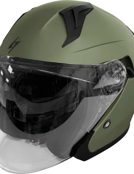 Casco Moto jet RUN Kaki Opaco taglia XL - Stormer - FashionsVida