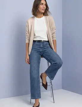 Langarm Cardigan im offenen Schnitt female Beige - Street One - FashionsVida
