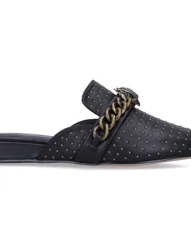 Zueco de mujer de piel con detalle de cadena - Kurt Geiger - FashionsVida