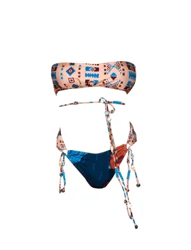 Bikini Fascia Azzurro/pesca M22-0201X1 - ME FUI - FashionsVida