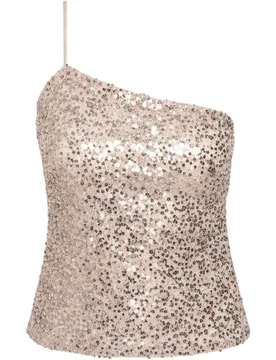 Top asimétrico de lentejuelas de mujer - The-Are - FashionsVida