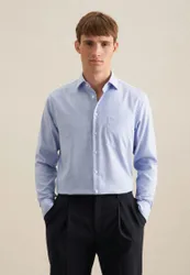 Regular Business Hemd Struktur Blau 53