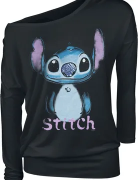 Disney Langarmshirt - Graffiti - XS bis 5XL - für Damen - Größe 3XL - schwarz - EMP exklusives Merchandise! - Frauen - female - Lilo & Stitch - FashionsVida