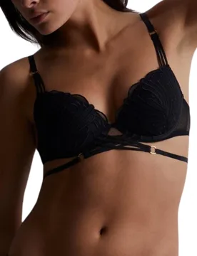 Womens L'Indomptable Padded Plunge Bra - Black Polyamide - Size 34a - Aubade - FashionsVida
