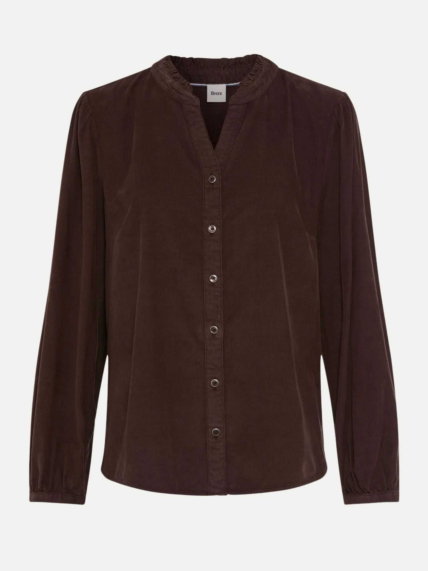 Cordbluse VIOLET mit Rüschenkragen Braun 38 - Brax - FashionsVida