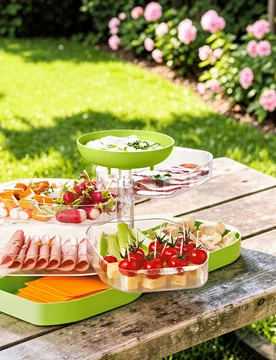 Frischhaltebox mit Buffet, grün - 3Pagen - FashionsVida