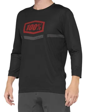 Maglietta A Maniche 3/ Airmatic Black / Red - 100percent - FashionsVida