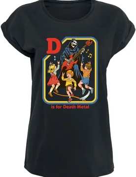 T-Shirt - D Is For Death Metal - S bis XXL - für Damen - Größe XL - schwarz - Frauen - female - Steven Rhodes - FashionsVida