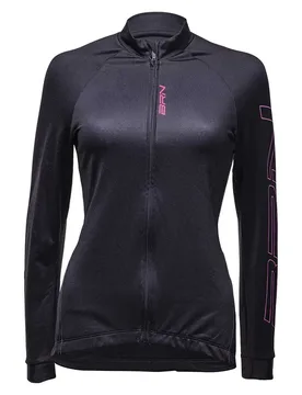 Maglia A Maniche Lunghe Felpata Black / Pink - Brn - FashionsVida
