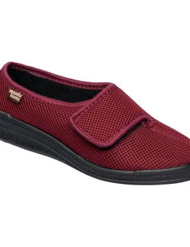 Hausschuh mit Klettverschluss "Komfort" rot 40 Damen - Manitu - FashionsVida
