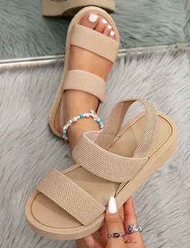 Sandalias de estilo minimalista casual de moda europea y americana para mujeres, adecuadas para combinar con vestidos, apropiadas para vacaciones en l - Shein - FashionsVida