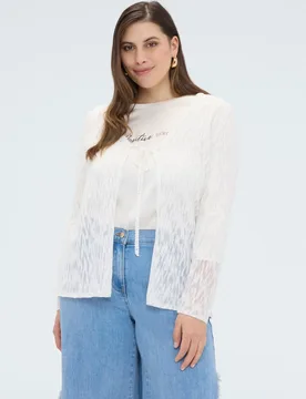 Cárdigan de mujer ligero con cierre de cordón ajuste y diseño para el máximo confort - Fiorella Rubino - FashionsVida
