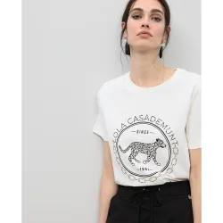 Camiseta de mujer rosco con strass