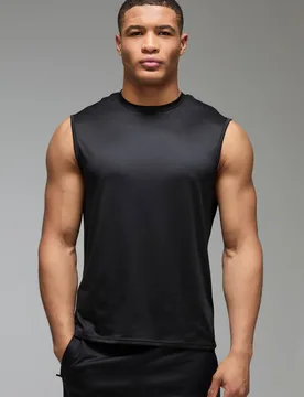 Herren Herren Active Regular Leichtes Essential Gym Tanktop Top Black Größe Small - boohooMAN - FashionsVida
