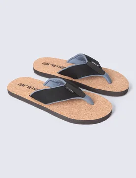 Parker Mens Cork Flip Flops - Black - Animal - FashionsVida