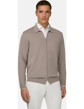 Jersey full zip de lana merina - Boggi Milano - FashionsVida