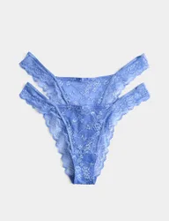 Pack Ida Lace Miami Knickers Fresh Blue female