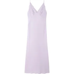 Vestido largo con encaje estilo lencero
