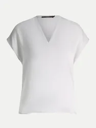 Crêpe-Blusen-Top Weiß 38