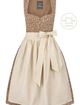 Dirndl Charlotte (gold, Gr. 38) von Bergfeuer Couture für Damen, 52% Polyester, 28% Baumwolle, 17% Silberfaden, 3% Elasthan - Stockerpoint - FashionsVida