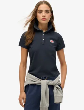 Superdry Damen Athletic Essentials Polohemd mit Grafik Marineblau - Größe: 42 - 39.99 - FashionsVida