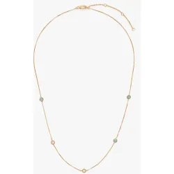 Collar de plata de ley con baño de oro de 18 k corto con circonitas