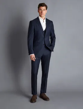 Slim Fit Super 120s Wool Suit Jacket Navy male - Charles Tyrwhitt - FashionsVida