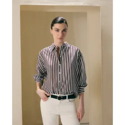 Blusa camisera manga larga de mujer