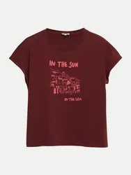 RED LABEL T-Shirt mit Frontprint Braun 38