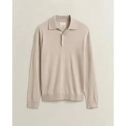 Polo de hombre de manga larga liso