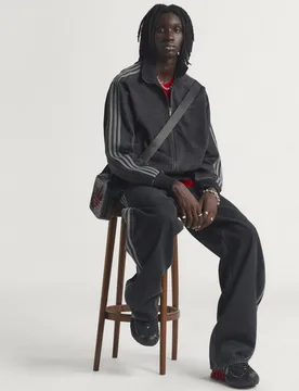 TRACK TOP ADICOLOR DENIM FIREBIRD S True Black Denim - Adidas - FashionsVida